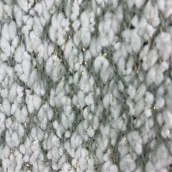 For Thee Cozy Knit Green & Cream Ombre Long Open Cardigan Metallic Details SZ M - Picture 10 of 15